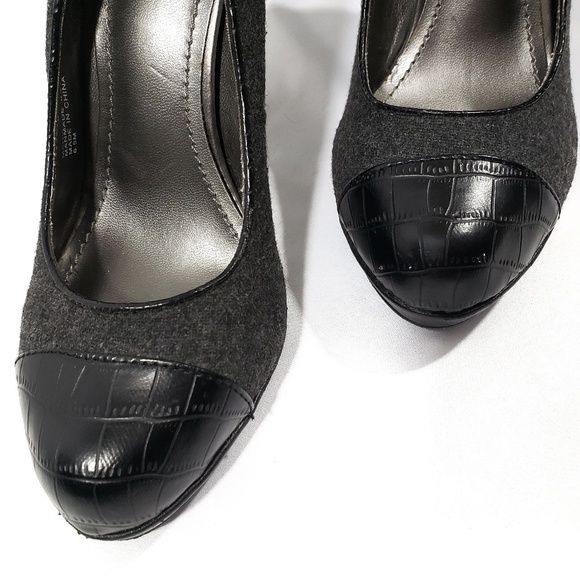 Loft Charcoal Heel with Black Textured Toe Caps - Picture 2 of 5